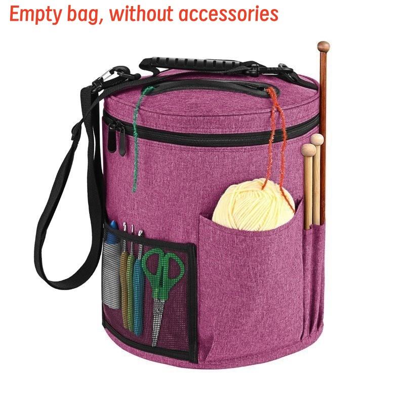 

Knitting Tool Storage Bag Yarn Crochet Organizer Portable Tote Bag Large Capacity with Front Yarn Needles Hooks Pocket