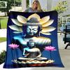 Buddha Sakyamuni Buddhisme Tro Religion Blødt Plys Tæppe, Flanel Tæppe Kastetæppe til Stue Soveværelse Seng Sofa Bed
