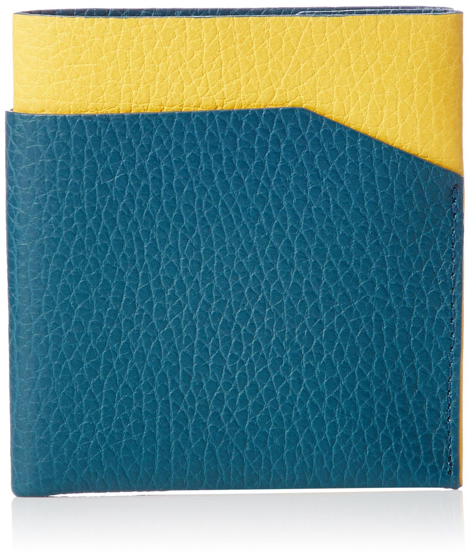 

Кошелек-бифолд Mikado 1150118, Серия Folding Leather, Бирюзово-желтый