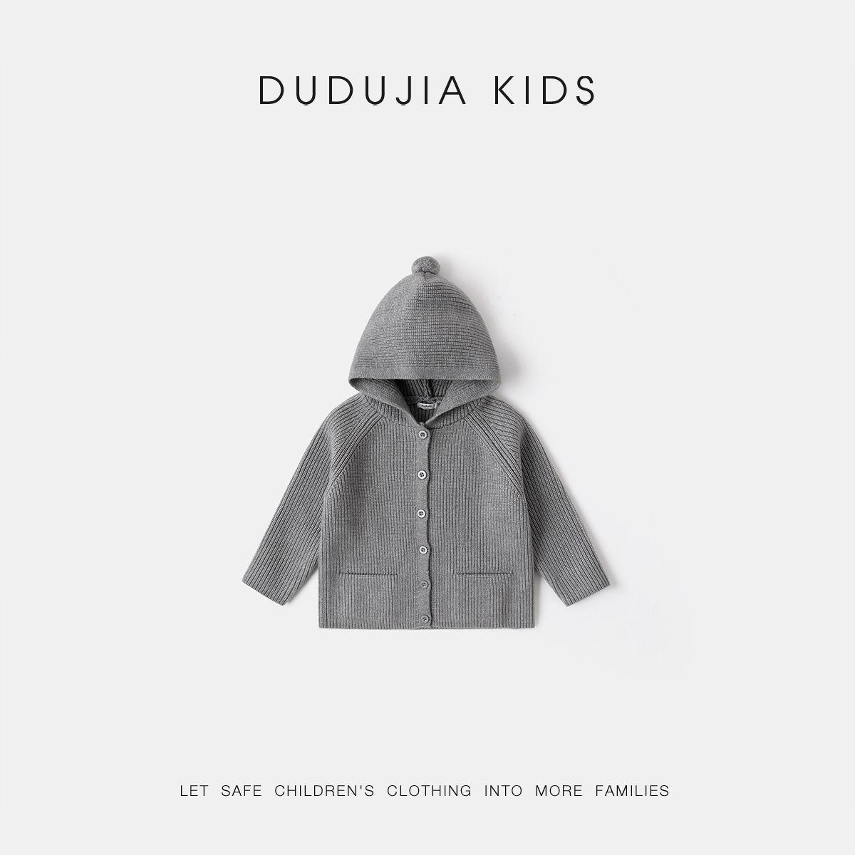 

Dudujia Kids Sweater: Winter Knitwear for Boys & Girls, Thick and Warm 130 хізер сірий колір