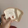 Exquisite Ceramic Tableware Cute Bread Shaped Small Plate Afternoon Tea Dessert Snack Plate Dried Fruit Dish Mini Serving Plate