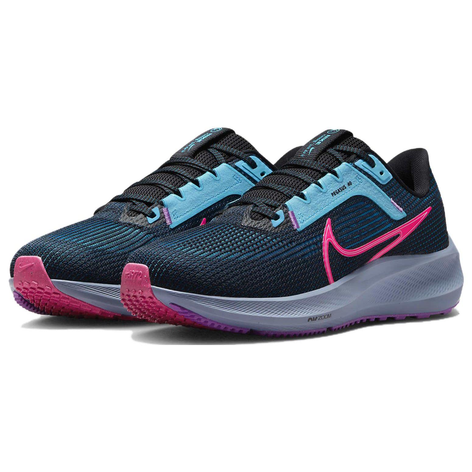 Nike Air Zoom Pegasus 40 SE Black Hyper Pink Женские кроссовки Green-Abyss Baltic-Blue — фото 3