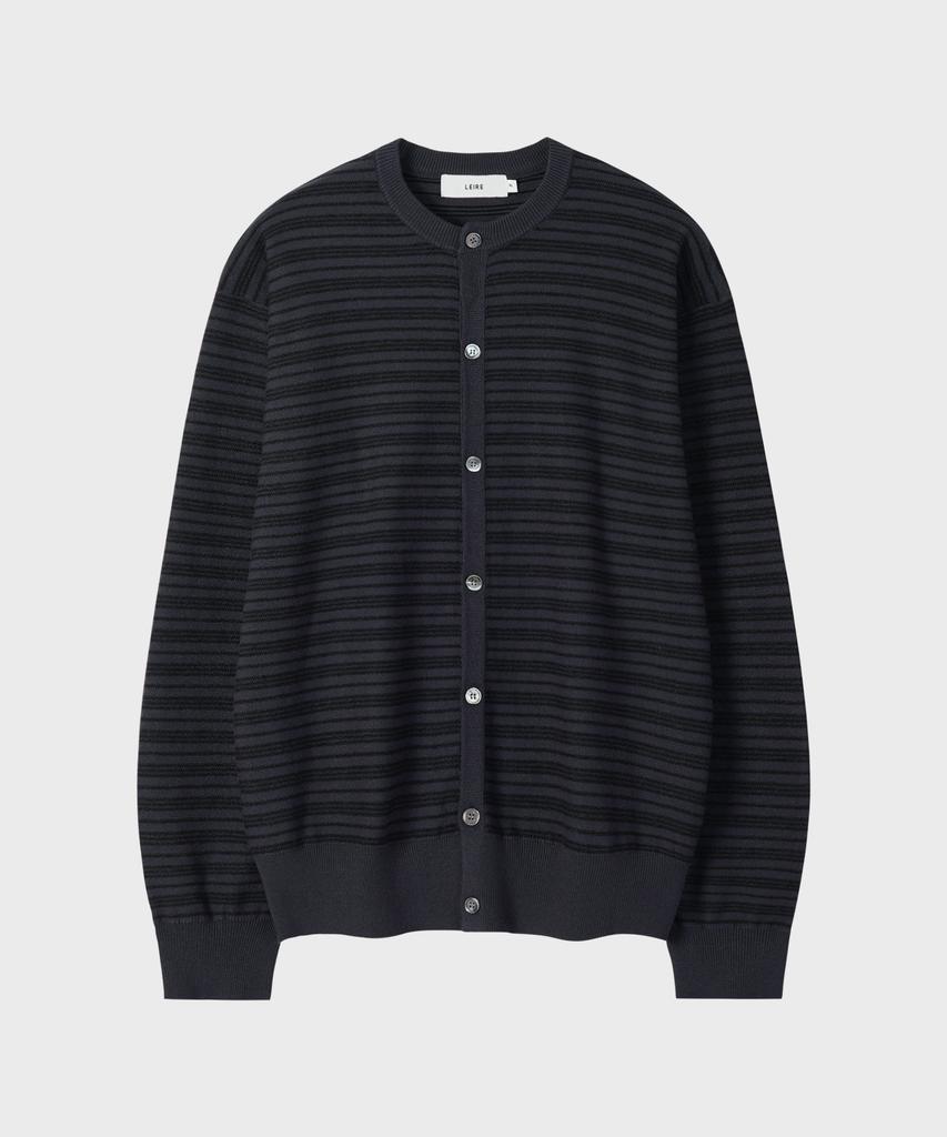 Leire Everyday Round Knit Cardigan [Charcoal St]