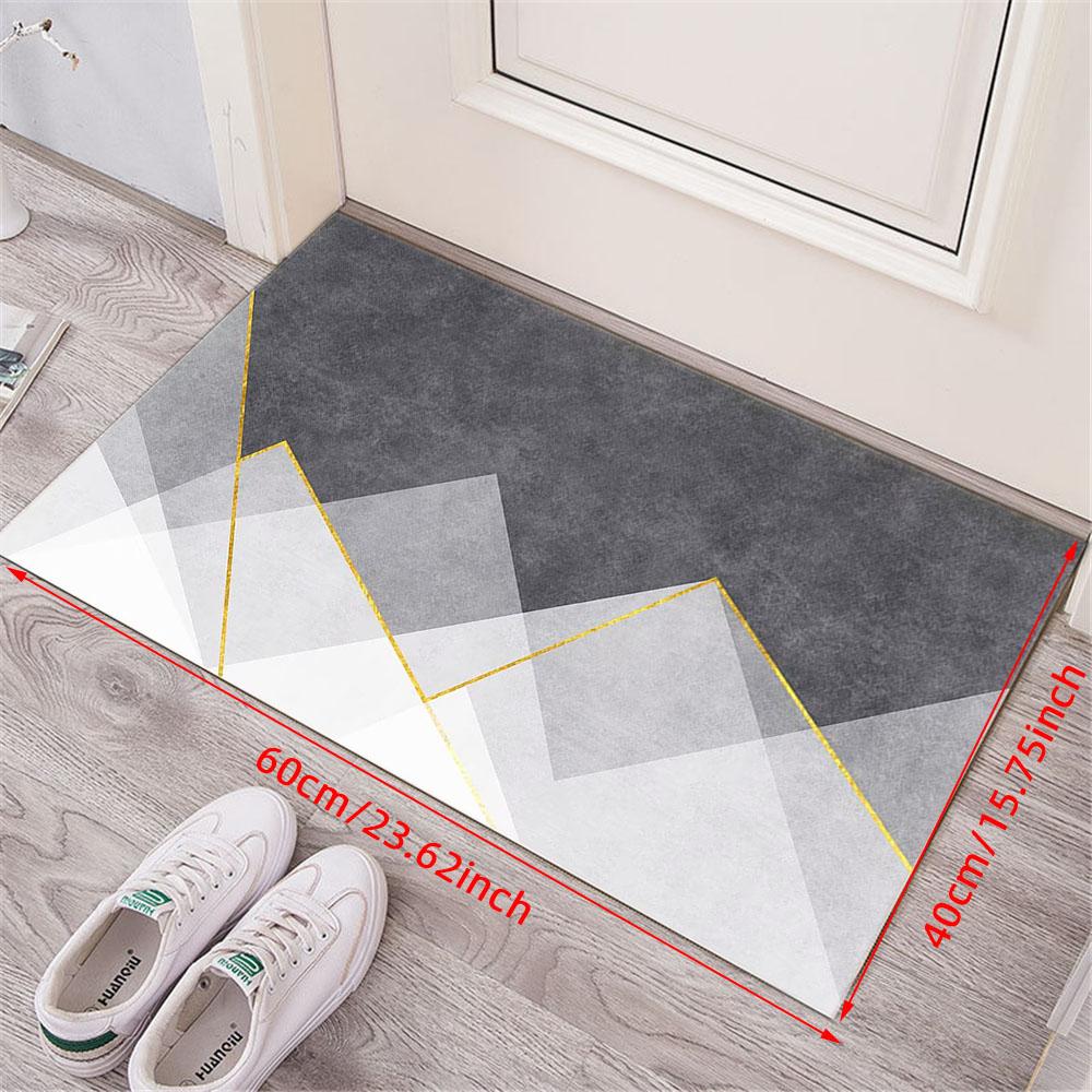 

1 шт., 1 см, утолщенный минималистский геометрический коврик для двери, мягкий фланелевый коврик для входной двери для домашнего декора, противоскользящий ковер, впитывающий воду, коврик для кухни и ванной 40x60cm