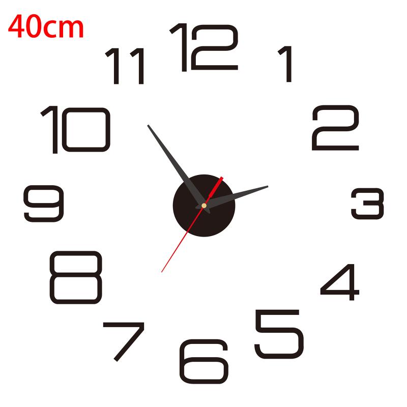 

3D Creative Frameless Luminous Diy Wall Hanging Clock Wall Stickers Home Mute Digital Clock Living Room Office Wall Decoration