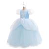 European and American Cinderella Princess Dress - Girls' Puff Sleeve Frozen Elsa Cosplay Costume for Festivals