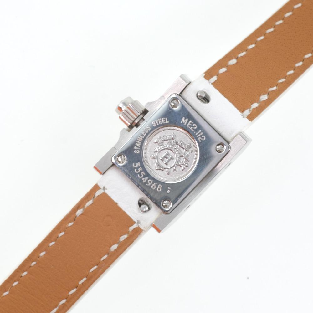 HERMES Medor lock Watches ME2.112 Triple Tour White WhiteDial Stainless Steel/leather Quartz Analog display Women Used