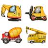 Crane Forklift Excavator Cement Truck Construction Truck Theme Party Decorative Aluminum Film Balloon