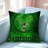 Famous liquor JJagermeister Logo Pillow Case Square DoubleSided Sofa Cushion Cover Bedroom Bedside Pillow
