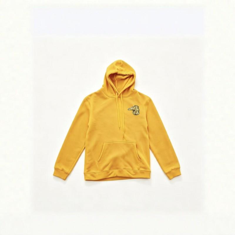 Unisex Oversized Drop Shoulder Hoodie With Embroidered Crocodile Casual Sweatshirt Fall