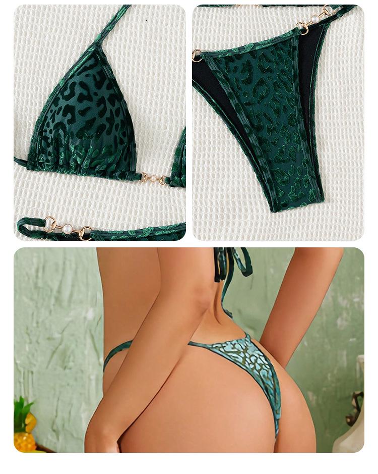 2025 European & American Split Bikini Swimsuit: Tie-Up Sexy Print Beachwear for Women