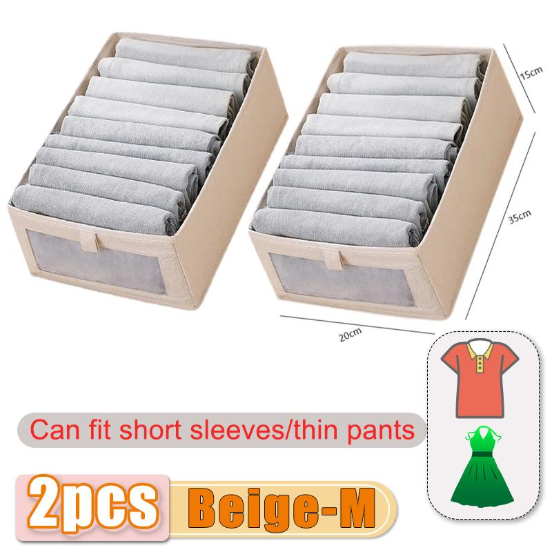 Clothes Storage Box For Household Visible Wardrobe Storage Organizers Foldable T-Shirts Jeans Underwear Pants Organizer Box