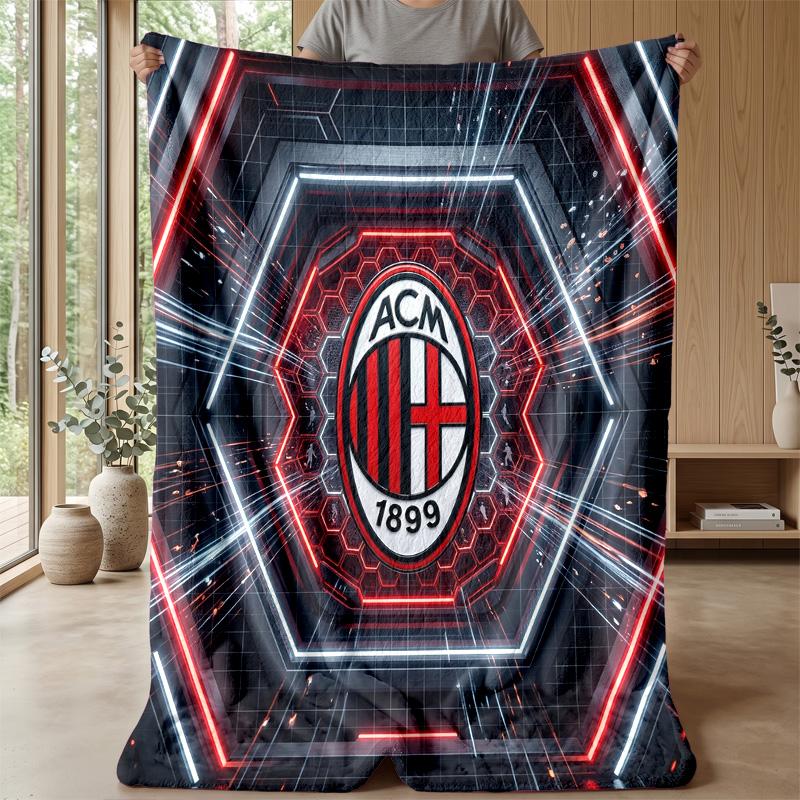 AC Milan Theme blanket Soft Flannel Blanket Plush Throw Blanket Cozy Sofa Bed Blanket for Home Decor