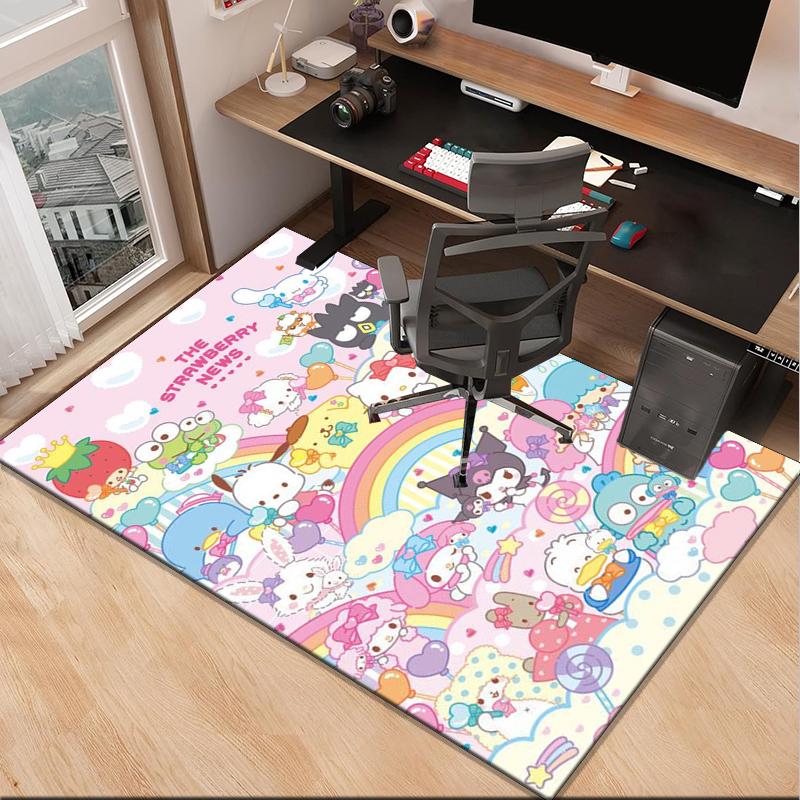 Hello Cat Fantasy World Office Rug Chair Mat, Game Carpet, Suitable for Front Door, Bedroom, Living Room, Desk, Holiday Gift