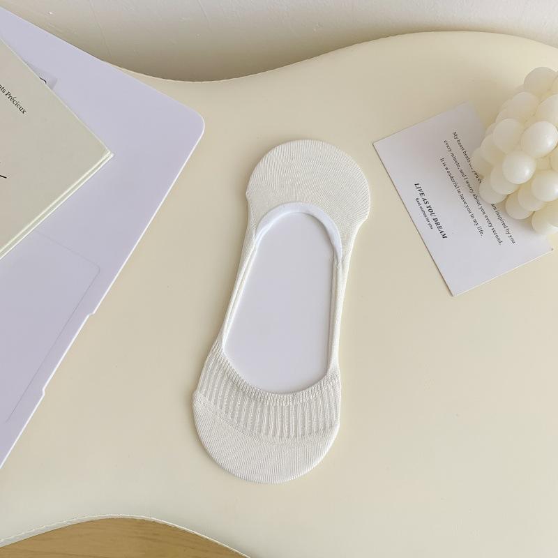 Summer Socks Boat Socks Pure Cotton Thin Light Mouth Invisible Socks Simple Color Summer Non-Slip And Boneless Socks
