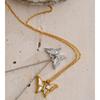 Eetit 2025 Shell Butterfly Pendant Necklace for Women Stainless Steel Korean Collar Fashion Waterproof Jewelry Gift
