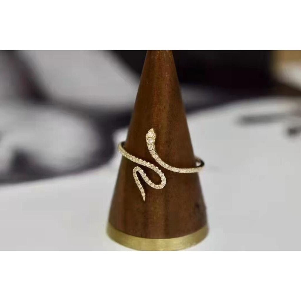 Fashionable Zircon Serpentine Ring Simple Open Serpentine Ring Ins Fresh Style Ring