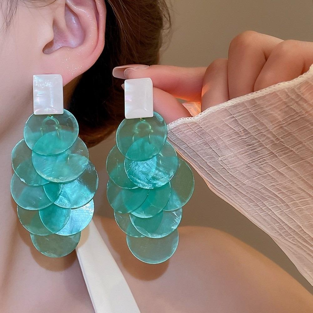 Vacation Style Shell Tassel Drop Earring Ear Hooks Women's Earrings Fashion Drop Earring Women