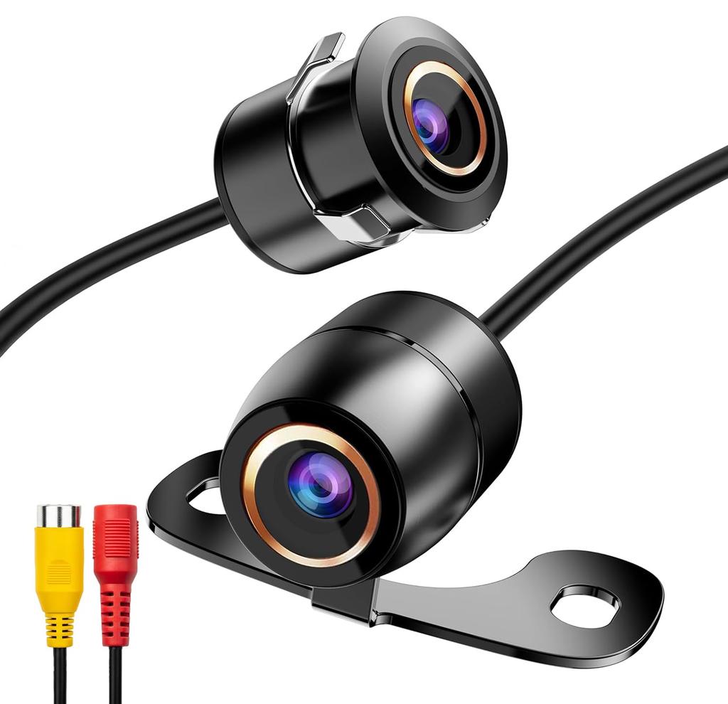 Backup Camera for 2 Rear Camera with Fisheye CCD lux Night Switchable between Normal and Mirrored with or without Guide IP68K and 12V Compact Car