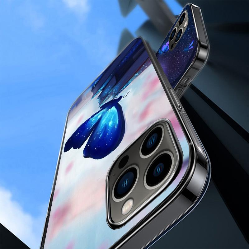 Blue Butterfly Beautiful Wing Phnoe Case for Iphone 17 Air 16 16E 11 12 13 Mini 14 Plus 15 Pro Max 7 8 + SE 2020 Phone Cover Coq