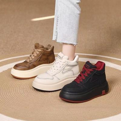 Herbst und Winter neue lässige Retro-Schuhe vielseitig Samt verdickt warm dicksohlige Sport High-Top Board Schuhe Damen