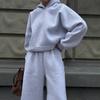 Womens 2026 Fall Hooded Sweatshirt Tracksuit 2 Piece Set Casual Sportswear