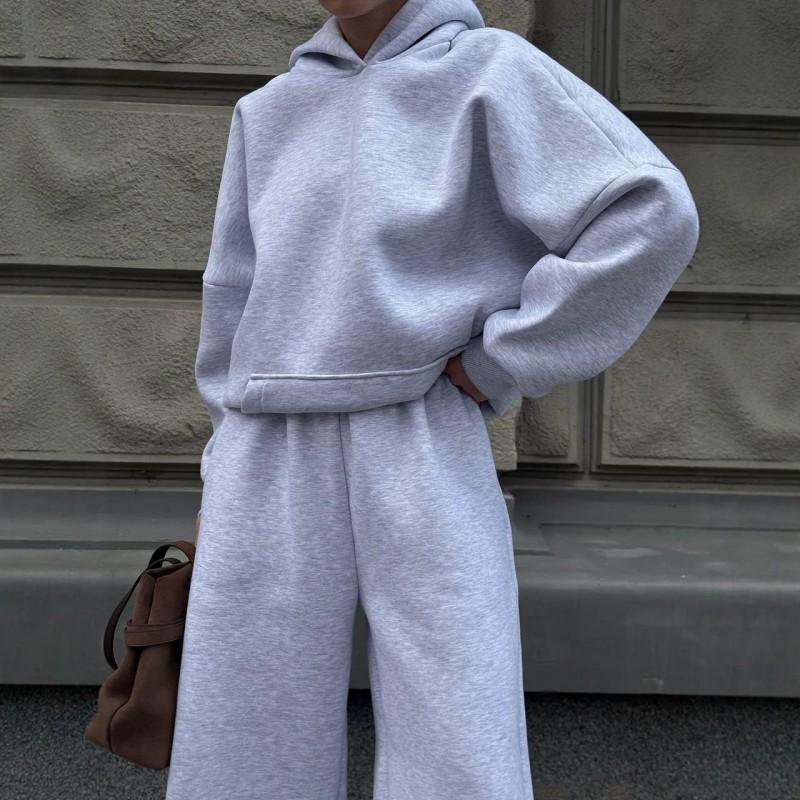 Womens 2026 Fall Hooded Sweatshirt Tracksuit 2 Piece Set Casual Sportswear