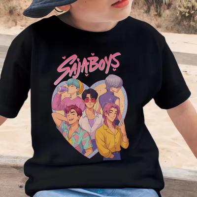 KPop Łowcy Demonów Saja Koszulki Dziecięce Ubrania Letnie Koszulki z Krótkim Rękawem KPop Łowcy Demonów Koszulka Dziewczynka Chłopiec Casualowe Topy