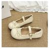 Fashion Retro round Toe Flat Bottom Mary Jane Shoes Women's Soft Sole Spring Autumn Dress Shoes Polka Dot Pattern Rubber Outsole