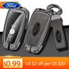 Bilklistermärke Ford Ny 2025 Het Bil Metall Läder Nyckelskal Fodral Ford Fusion Edge Mustang Explorer Expedition Bronco Ecosport Rang