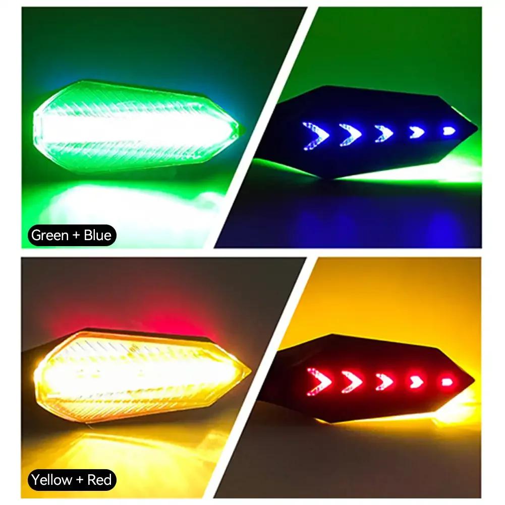 2 Stück Motorrad Blinkerlampe 12V LED Sequentiell Laufende Blinker Kontrollleuchten Fahrlicht Motorrad Rücklichter