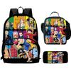 One Piece 3 In 1 Lightweight Adjustable Front Pocket School Backpack Set With Lunch Bag Pencil Case For Boys And Girls Ages 6-10