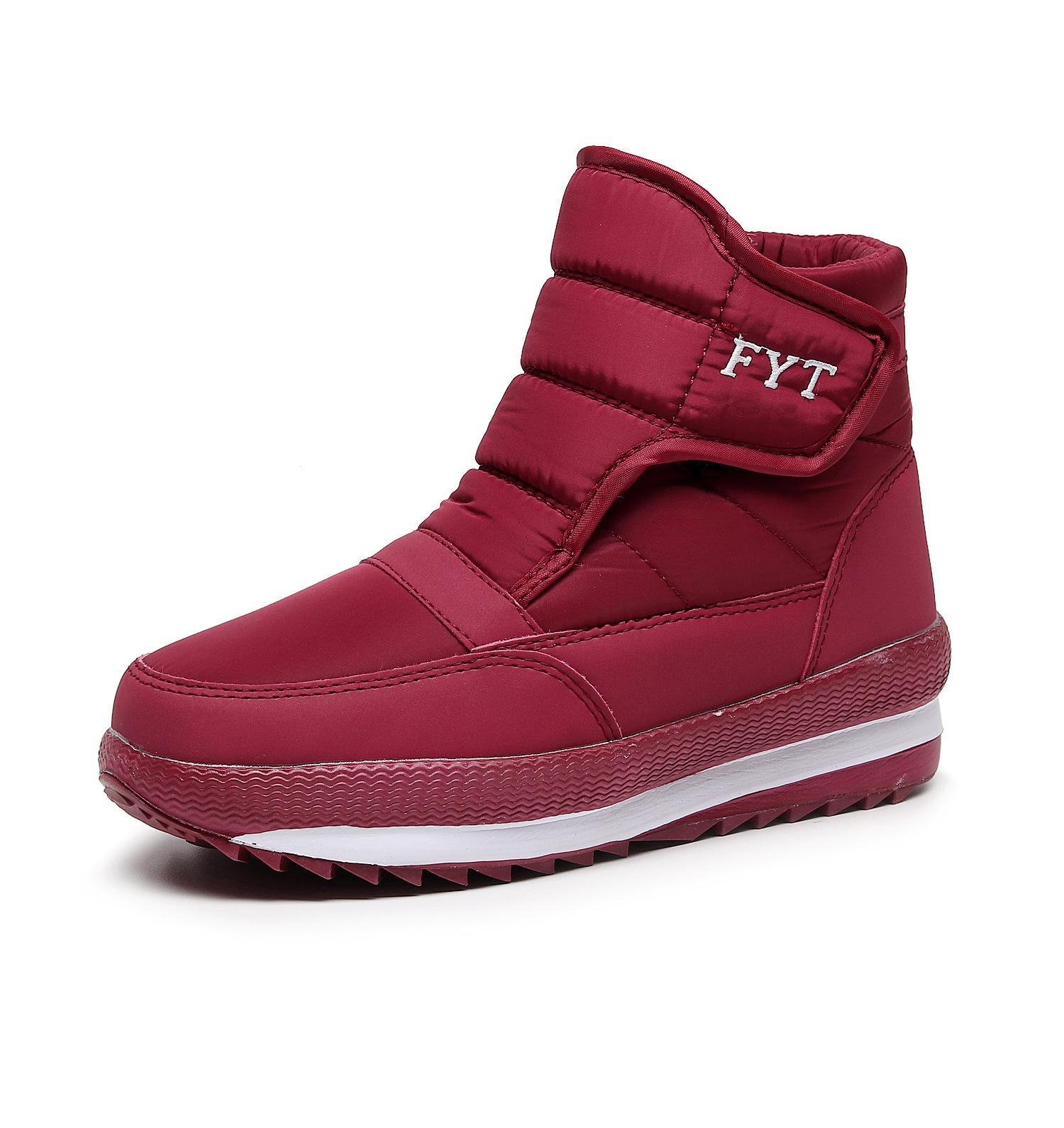 

Зимние ботинки для мужчин и женщин, толстые плюшевые и водонепроницаемые ботинки на платформе, унисекс, теплые короткие ботинки для активного отдыха 35-45 35 красный