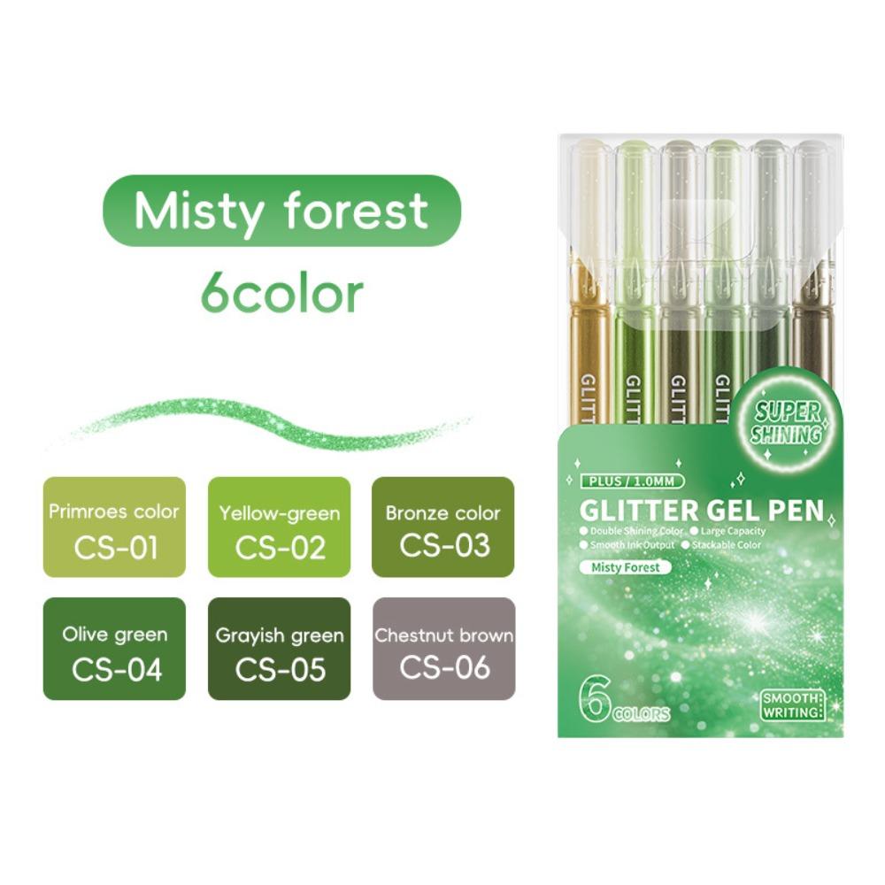

New 6 Colors Glitter Effects Gel Pen 1.0mm DIY Art Markers Painting Graffiti Highlighter Pen Student