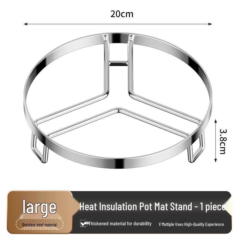 Round Stainless Steel Kitchen Wok Steamer Basket, Pot Stand & Heat Insulation Holder