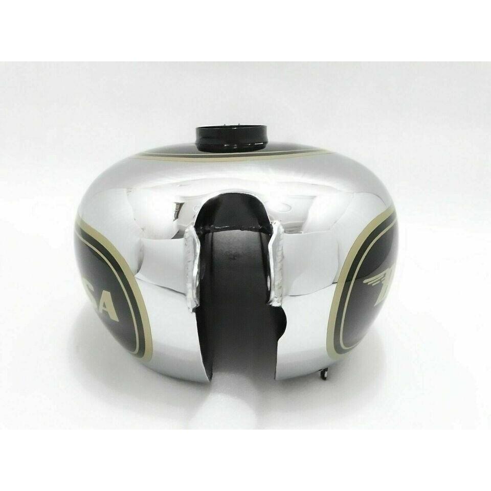 BSA M20 Black Painted Chrome Steel Petrol Fuel Gas Tank Civil Model |Fit For