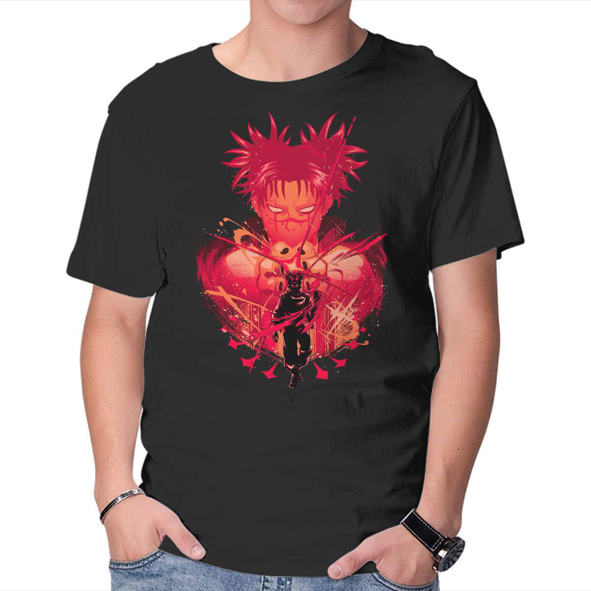 Unisex Crew Neck T-Shirt Blood Manipulation Attack Graphic Short Sleeve Casual Tee XL