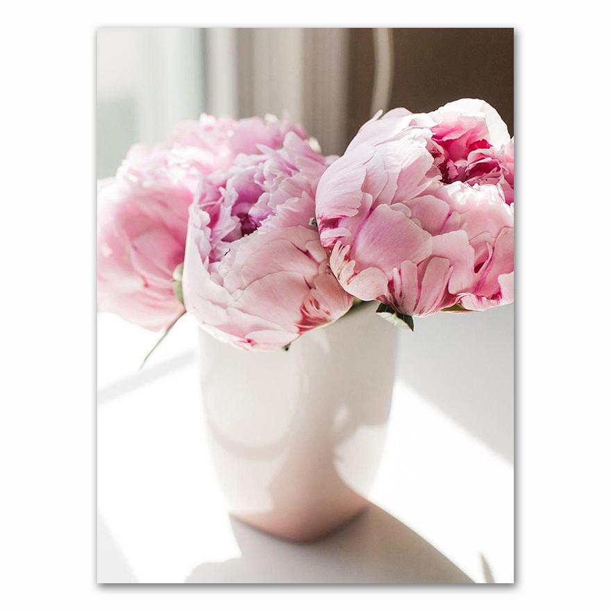 Canvas Painting Elegant Peony Flower Phrase Poster And Print Wall Art Picture For Living Room Home Decoration Nordic Decor