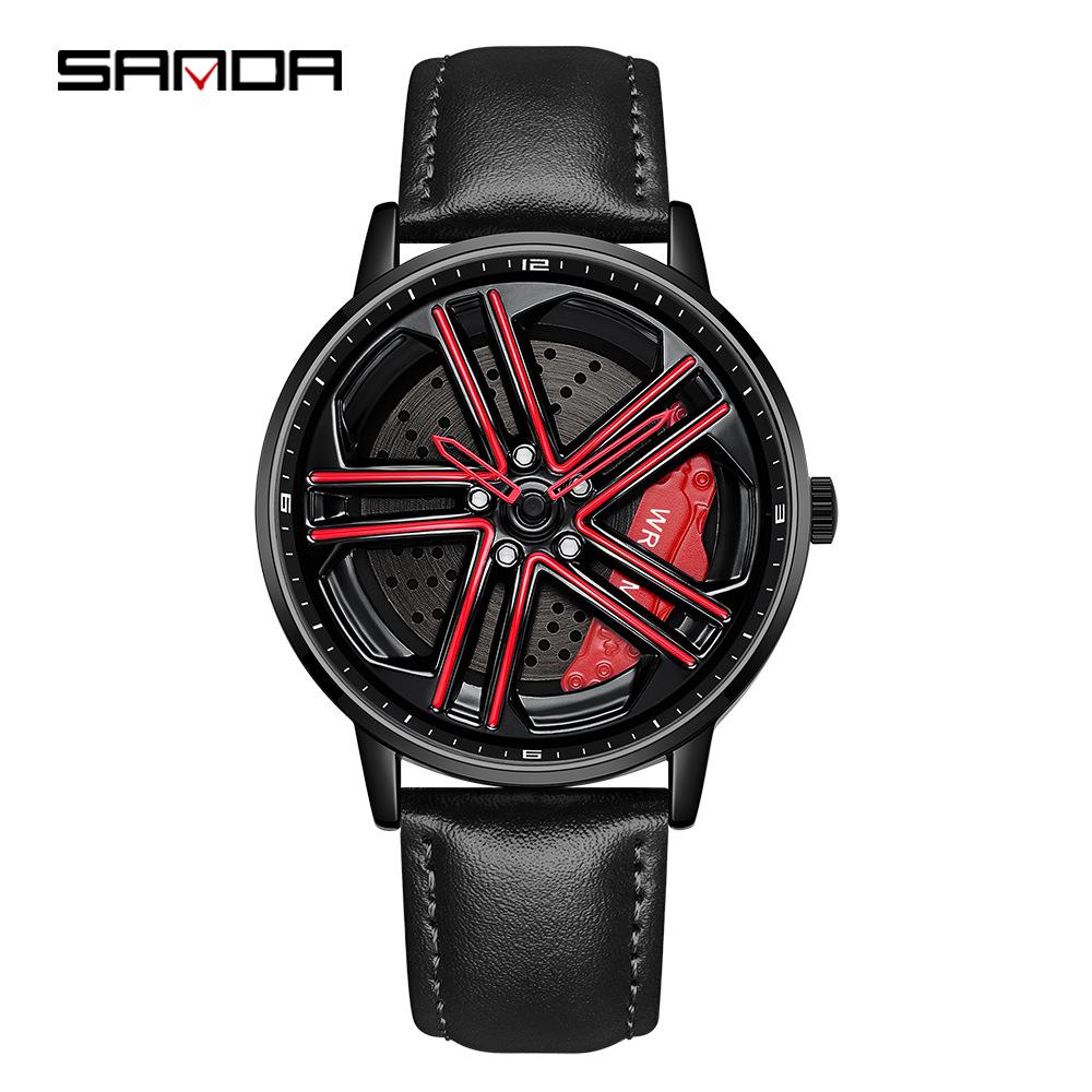Sanda Meilleure Vente 1088 Montre pour Adolescent: Personnalisé, Cadran Rotatif 3D, Tendance, Quartz Étanche.