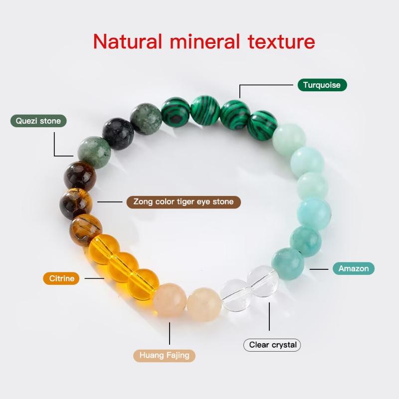 Natural Modern Volcanic Stone Bracelet Handmade Energy Bracelet Assisted Breathing Meditation Agate Stone Colorful Miniature Jewelry Ornament Bracelet