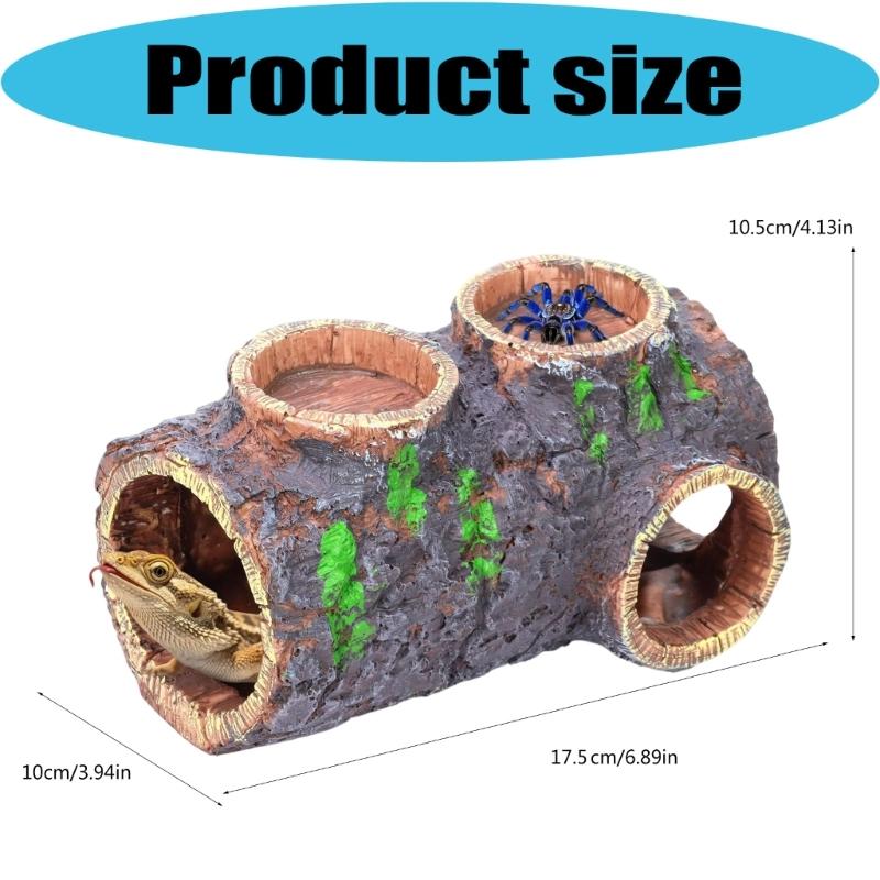 Realistic Reptiles Cave Hide Box Safe Comfortable Shelter Waterer and Feeders For Geckos Turtles And Amphibians