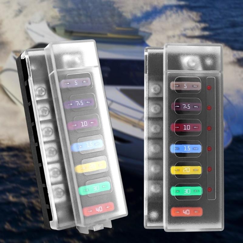 6 Way Automotive Safety Box With LED Indicator Water Resistant Blade Connection Unit For Cars Trucks Boats Mobile Homes