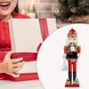 Elegant 38cm Wood Nutcrackers Statue Artistic Tabletop Decoration for Nut Cracking and Display Stylish Desktop Ornament