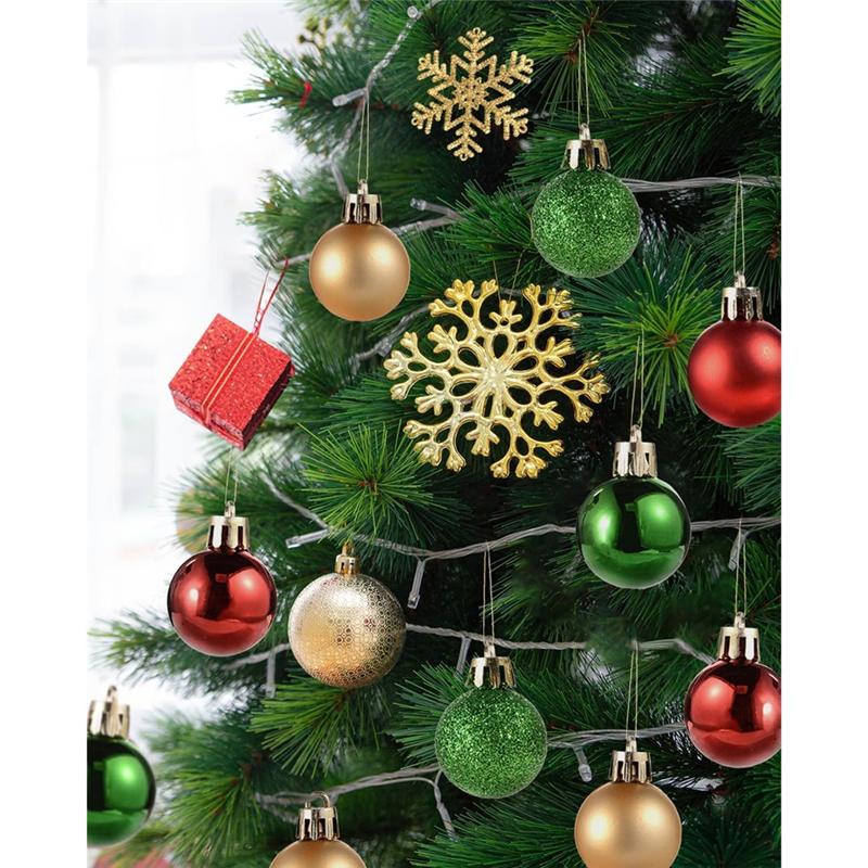 HHO-49 Pcs Christmas Ball Ornaments Tree Decorations 1.18  Shatterproof Small Hanging Balls