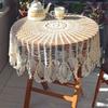 Handgehäkelte Tischdecke Vintage Spitzentischdecke Geprägte Runde Platzdecke Küchen-Esstischbezug Matte Polster Hausdekoration