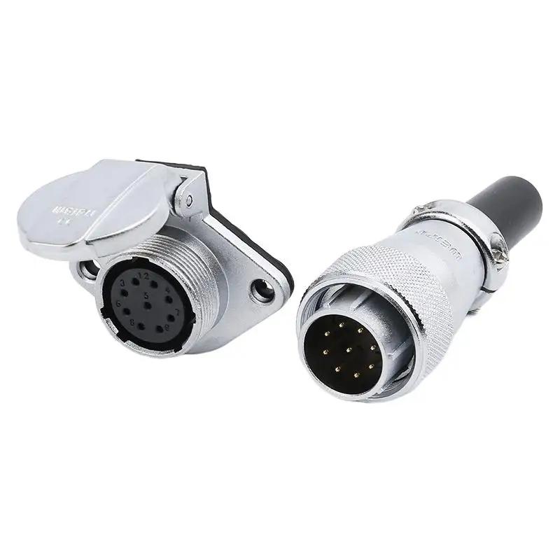WEIPU WS20 TQ+ZG Multi Core 2 3 4 5 6 7 8 9 12 15Pin M20 Waterproof Connector Electrical Soldering Male Plug Female Socket