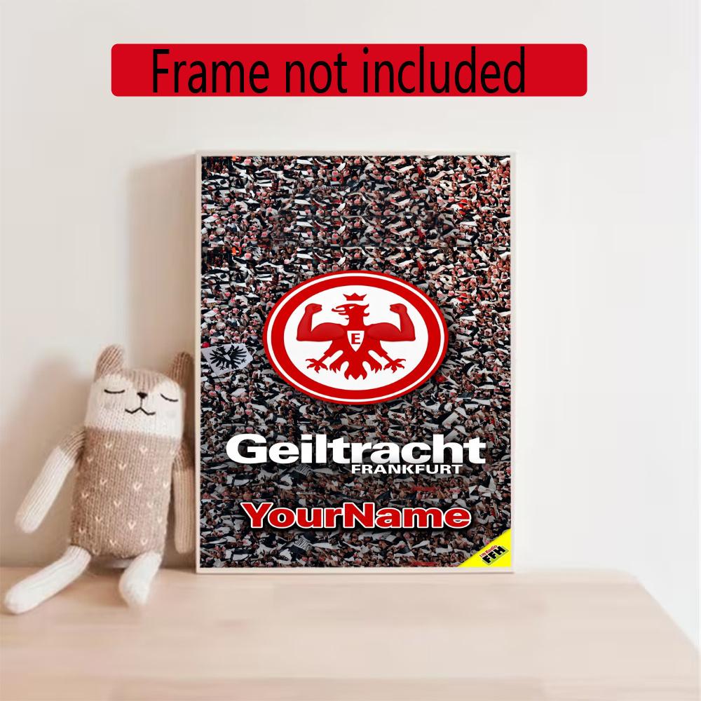 Eintracht Frankfurt Customize Your Name Diamond Painting Round Diamond Rhinestones Mosaic Diamond Embroidery Wall Paintings Rhinestones Gift Frameless