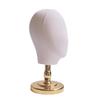 Off-White Head Mannequin Hat Display Stand with Gold/Silver Base