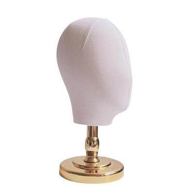 Off-White Head Mannequin Hat Display Stand with Gold/Silver Base