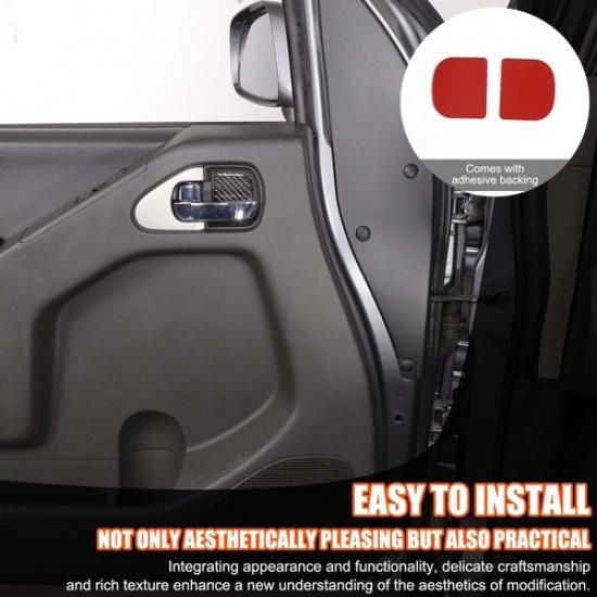 Soft Carbon Fiber Interior Door Bowl Trim Sticker For Nissan Frontier 2005-21